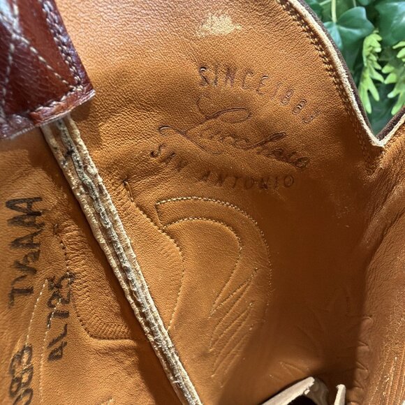 SAN ANTONIO LUCCHESE HANDMADE 7.5 AAA SEVILLE CORD BROWN MENS COWBOY BOOTS